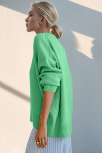 Round Neck Dropped Shoulder Sweater