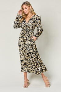 Tie Back Flounce Sleeve Dress