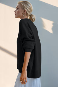 Round Neck Dropped Shoulder Sweater