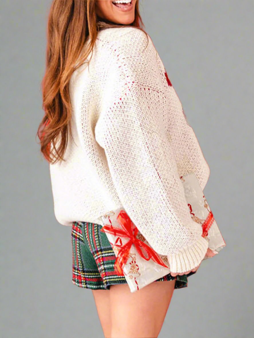 Holiday Bow Oversized Sweater