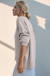 Round Neck Dropped Shoulder Sweater