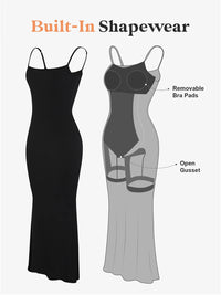 Basic Sleeveless Maxi Dress w/ Built-In Shapewear