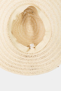 Contrast Straw Braided Sun Hat