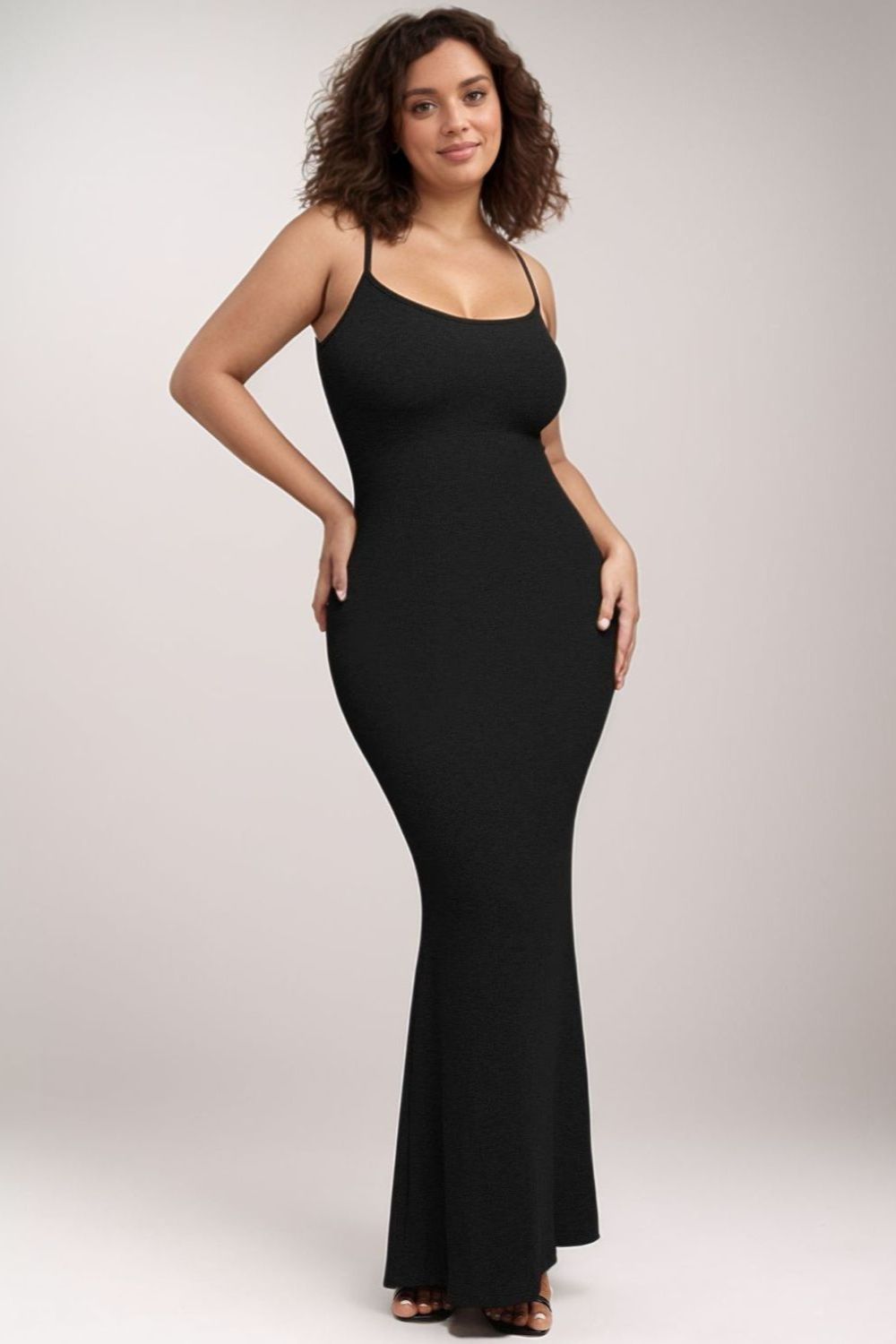 Basic Sleeveless Maxi Dress w/ Built-In Shapewear