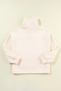 Drawstring Turtleneck Long Sleeve Sweatshirt