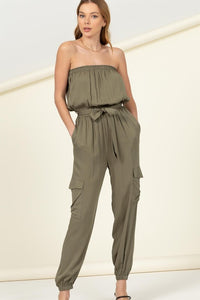 Belted Tube Jumpsuit