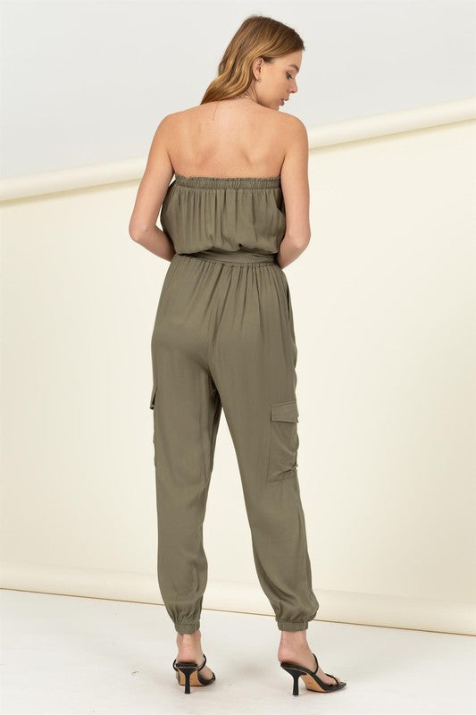 Belted Tube Jumpsuit