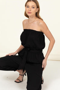 Belted Tube Jumpsuit