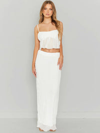 Havana Sleeveless Top and Ruched Skirt Set