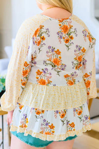 Printed Tie Neck Long Sleeve Blouse