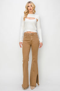 Bailey High Waist Side Slit Flare Jeans