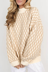 Diamond Pattern Long Sleeve Sweater