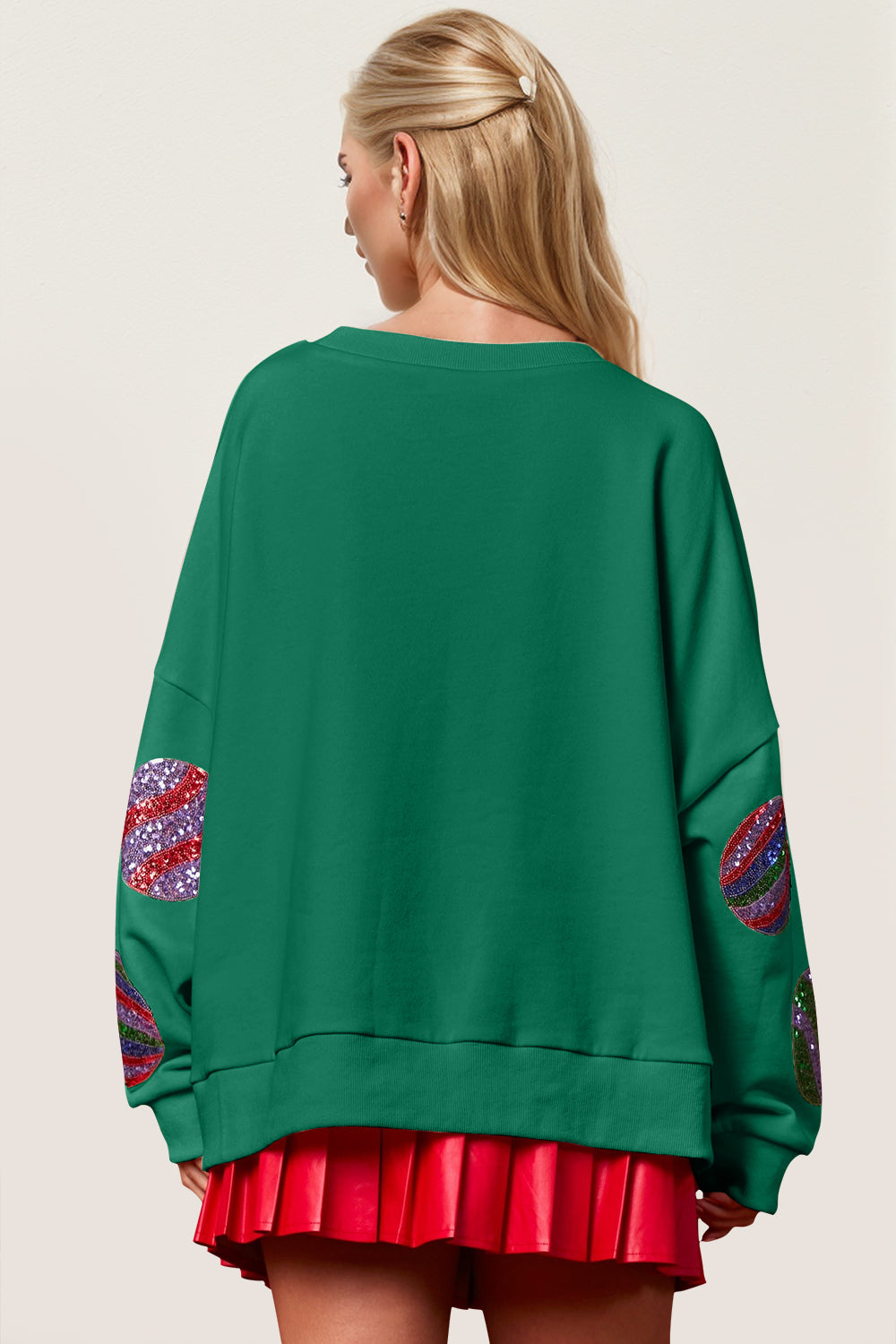 Sequin Ornament Long Sleeve Sweatshirt