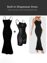 Basic Sleeveless Maxi Dress w/ Built-In Shapewear