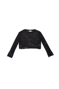 Mesh Knit Crop Blouse