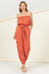 Belted Tube Jumpsuit