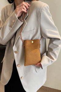 Suede Snap Down Crossbody Bag