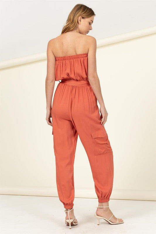 Belted Tube Jumpsuit