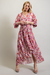 Boho Floral High/Low Maxi Dress