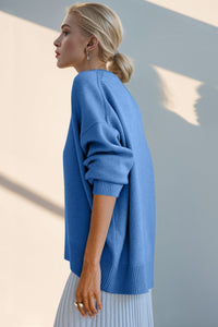 Round Neck Dropped Shoulder Sweater