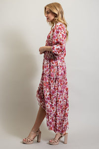 Boho Floral High/Low Maxi Dress